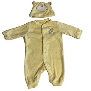 BabiesRUs 0-3mo Yellow Pajamas with Matching Hat